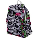 Black Skulls Red Roses Top Flap Backpack