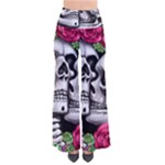 Black Skulls Red Roses So Vintage Palazzo Pants