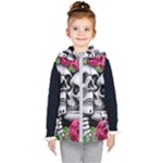 Black Skulls Red Roses Kids  Hooded Puffer Vest