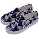 Black Skulls Red Roses Kids  Canvas Slip Ons