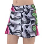 Black Skulls Red Roses Classic Tennis Skirt