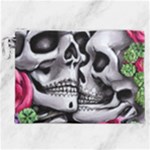 Black Skulls Red Roses Canvas Cosmetic Bag (XXL)