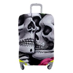 Black Skulls Red Roses Luggage Cover (Small) from ArtsNow.com