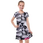 Black Skulls Red Roses Kids  Cross Web Dress