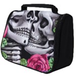 Black Skulls Red Roses Full Print Travel Pouch (Big)