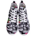 Black Skulls Red Roses Men s Lightweight High Top Sneakers