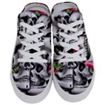 Black Skulls Red Roses Half Slippers