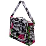 Black Skulls Red Roses Box Up Messenger Bag