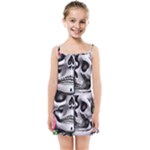 Black Skulls Red Roses Kids  Summer Sun Dress