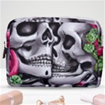 Black Skulls Red Roses Make Up Pouch (Medium)