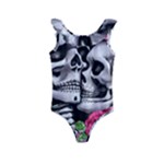 Black Skulls Red Roses Kids  Frill Swimsuit