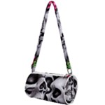 Black Skulls Red Roses Mini Cylinder Bag