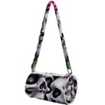 Black Skulls Red Roses Mini Cylinder Bag