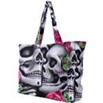 Black Skulls Red Roses Simple Shoulder Bag