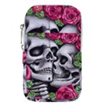 Black Skulls Red Roses Waist Pouch (Small)