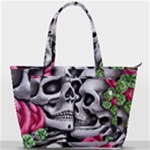 Black Skulls Red Roses Back Pocket Shoulder Bag 