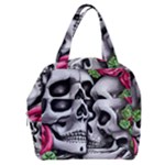 Black Skulls Red Roses Boxy Hand Bag