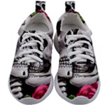 Black Skulls Red Roses Kids Athletic Shoes