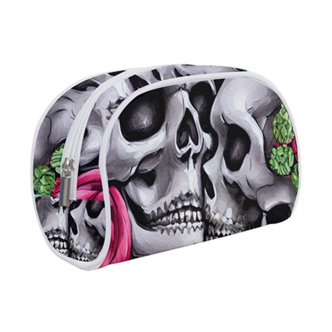 Black Skulls Red Roses Make Up Case (Small) from ArtsNow.com