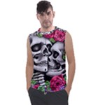 Black Skulls Red Roses Men s Regular Tank Top