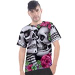 Black Skulls Red Roses Men s Sport Top