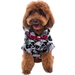 Black Skulls Red Roses Dog Coat