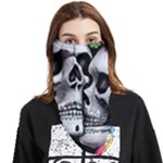 Black Skulls Red Roses Face Covering Bandana (Triangle)