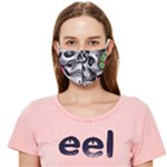 Black Skulls Red Roses Cloth Face Mask (Adult)