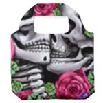 Black Skulls Red Roses Premium Foldable Grocery Recycle Bag