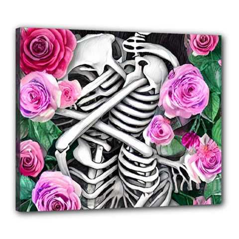 Floral Skeletons Canvas 24  x 20  (Stretched) from ArtsNow.com