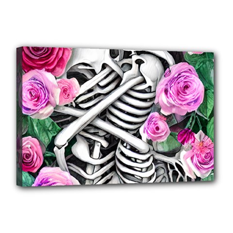 Floral Skeletons Canvas 18  x 12  (Stretched) from ArtsNow.com