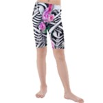 Floral Skeletons Kids  Mid Length Swim Shorts