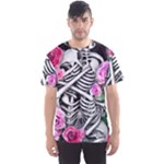 Floral Skeletons Men s Sport Mesh Tee