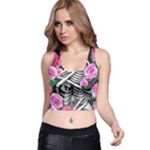 Floral Skeletons Racer Back Crop Top