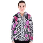 Floral Skeletons Women s Zipper Hoodie