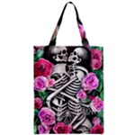 Floral Skeletons Zipper Classic Tote Bag