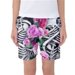 Floral Skeletons Women s Basketball Shorts