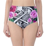 Floral Skeletons Classic High-Waist Bikini Bottoms