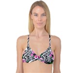 Floral Skeletons Reversible Tri Bikini Top