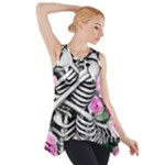 Floral Skeletons Side Drop Tank Tunic