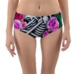 Floral Skeletons Reversible Mid-Waist Bikini Bottoms