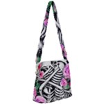 Floral Skeletons Zipper Messenger Bag