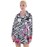 Floral Skeletons Women s Long Sleeve Casual Dress