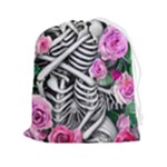 Floral Skeletons Drawstring Pouch (2XL)