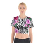 Floral Skeletons Cotton Crop Top