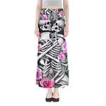 Floral Skeletons Full Length Maxi Skirt