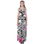 Floral Skeletons Empire Waist Maxi Dress