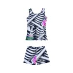 Floral Skeletons Kids  Boyleg Swimsuit