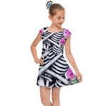 Floral Skeletons Kids  Cap Sleeve Dress