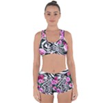 Floral Skeletons Racerback Boyleg Bikini Set